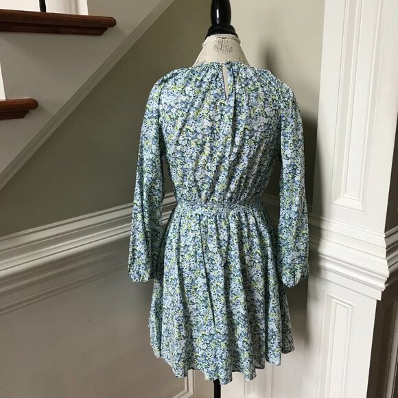 JCrew Palermo Liberty Print Mini Dress Womens Small Blue Green Floral Thorpe - Picture 11 of 12